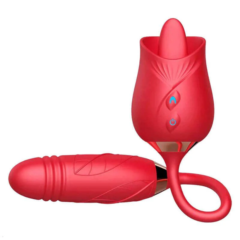 2 In 1 Rose Dildo Vibnrator - Sucker Version ( SS-C0105 )