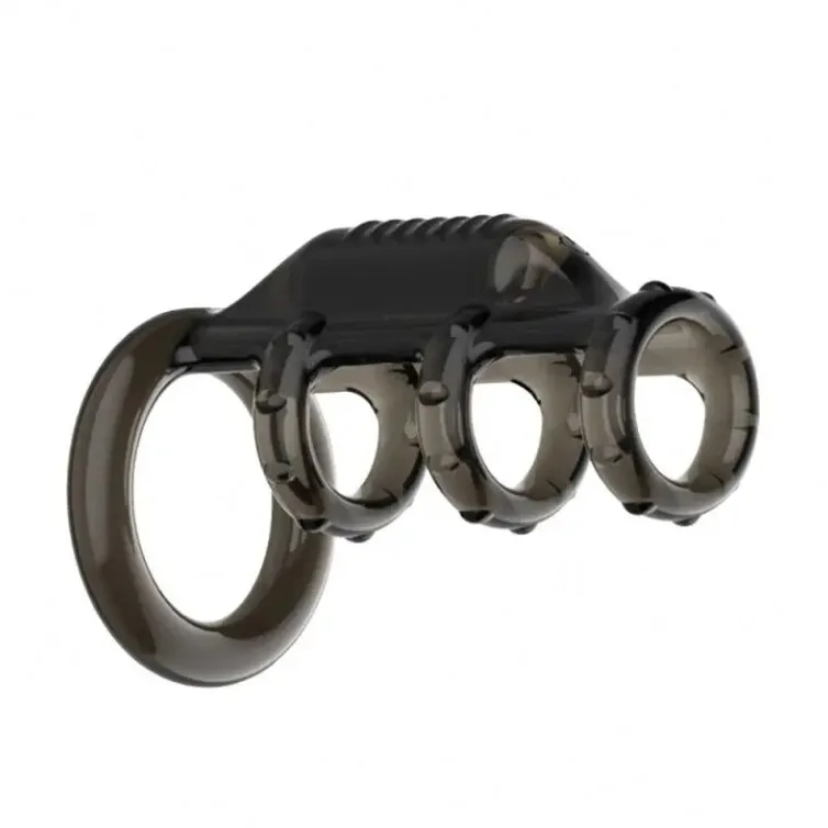 Triple-Lock Vibrating Cock Ring - Premium Enhancer Sleeve ( F0319 )