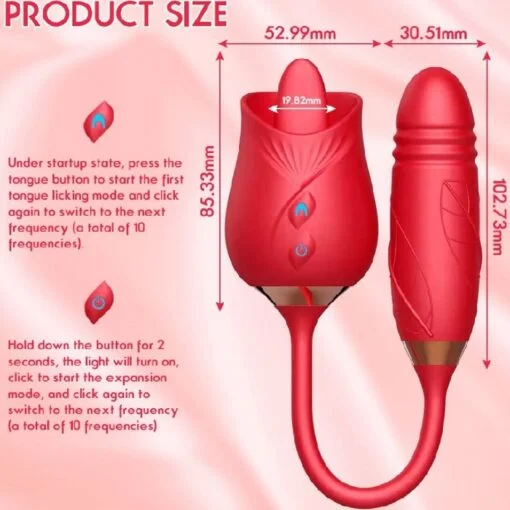 2 In 1 Rose Dildo Vibnrator - Sucker Version ( SS-C0105 )