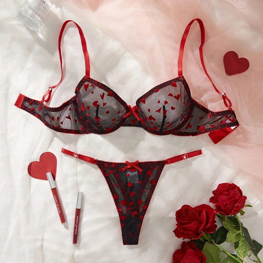 Sweetheart Lace Underwire Lingerie Set