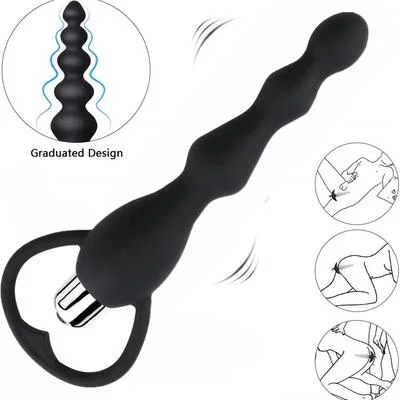 Beaded Anal Butt Plug Vibrator ( E0413 )
