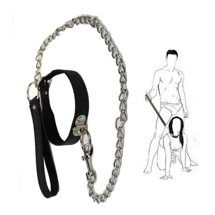 Neck Collar Bondage leash chain Restraint ( K0403 )