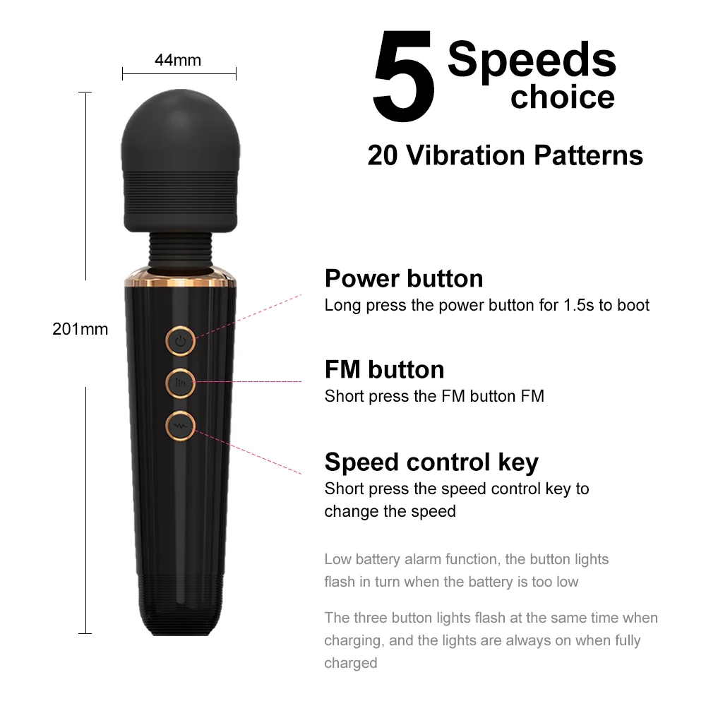 Therapeutic Rechargeable Wand Vibrator Massager ( A0458 )