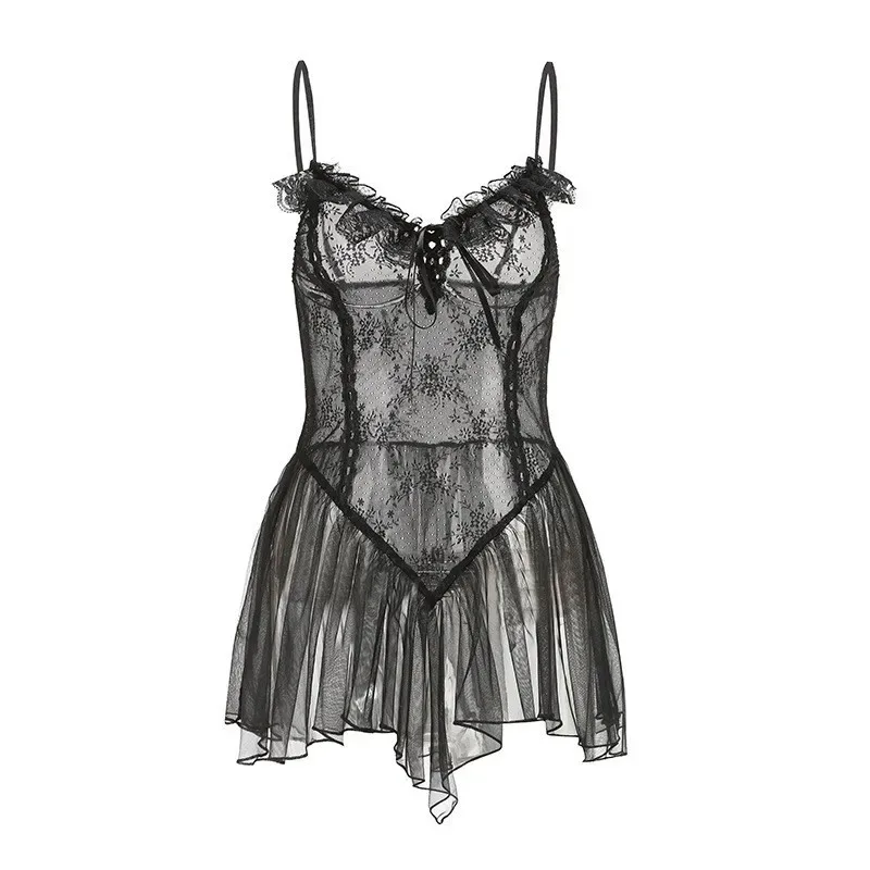 Black Lace Lingerie Set, Night Wear ( K0721 )
