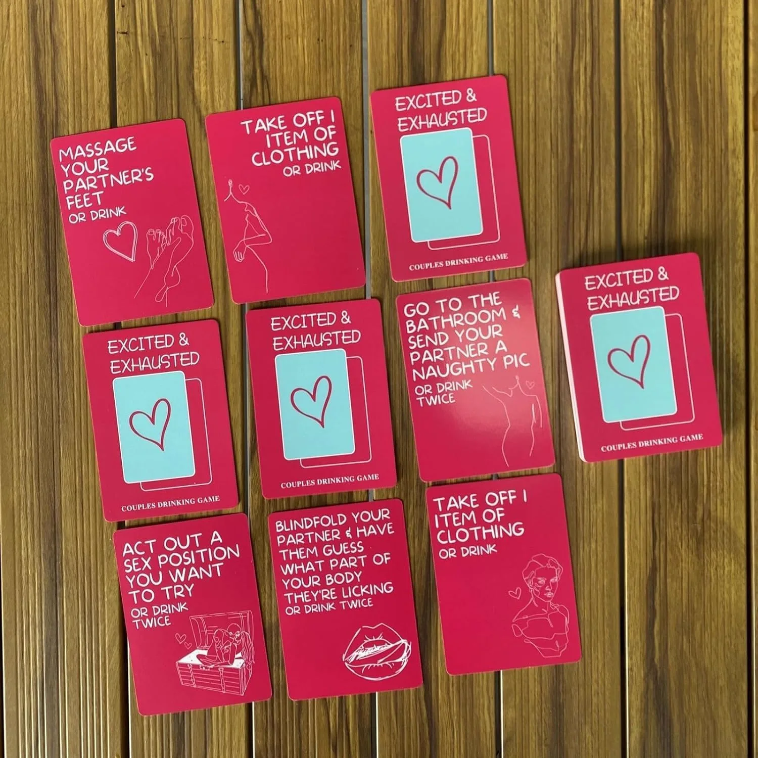 Excited and Exhausted Couple Card Game - ( K0911 )