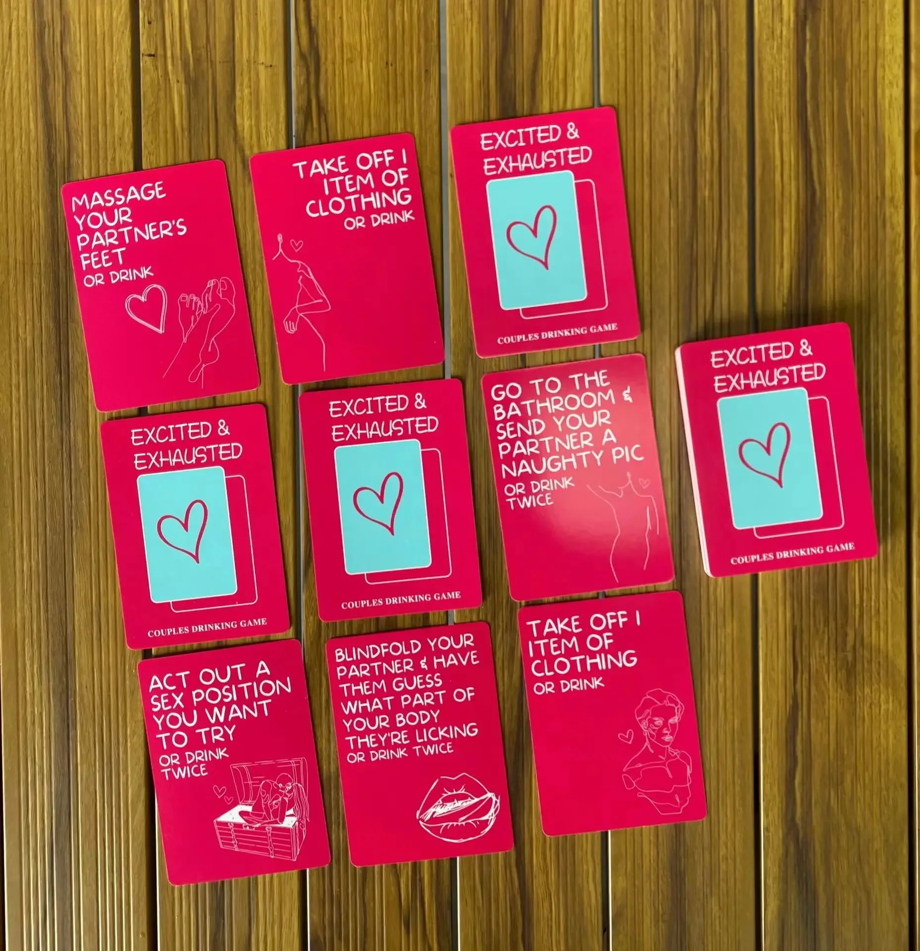 Excited and Exhausted Couple Card Game - ( K0911 )