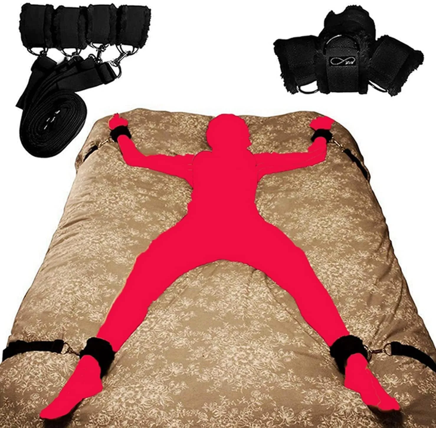 Under Bed BDSM Bondage Restraint Strap System ( K0454 )