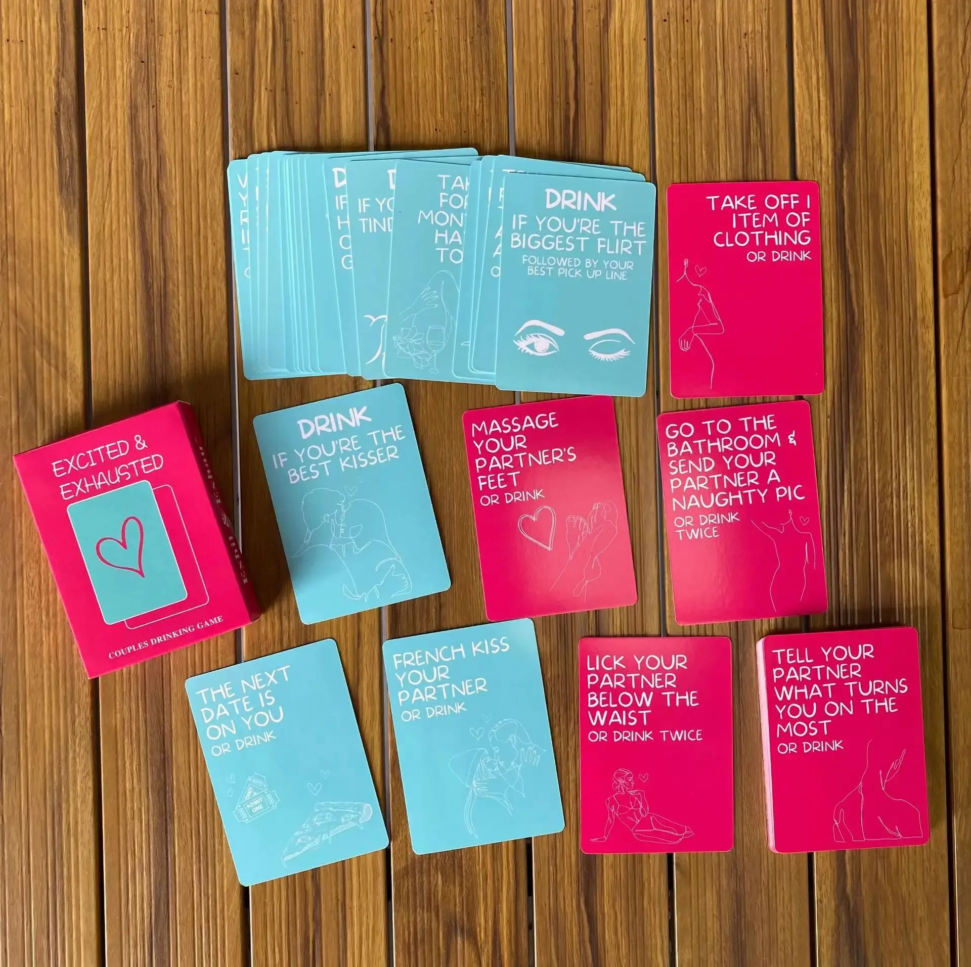Excited and Exhausted Couple Card Game - ( K0911 )
