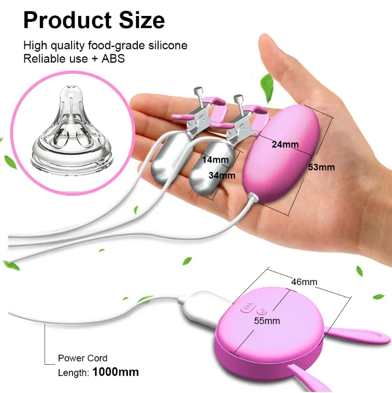 Remote Controllable Wearable Vibrator Set – Rechargeable Nipple Stimulator & Love Egg ( C0340 ) view 6