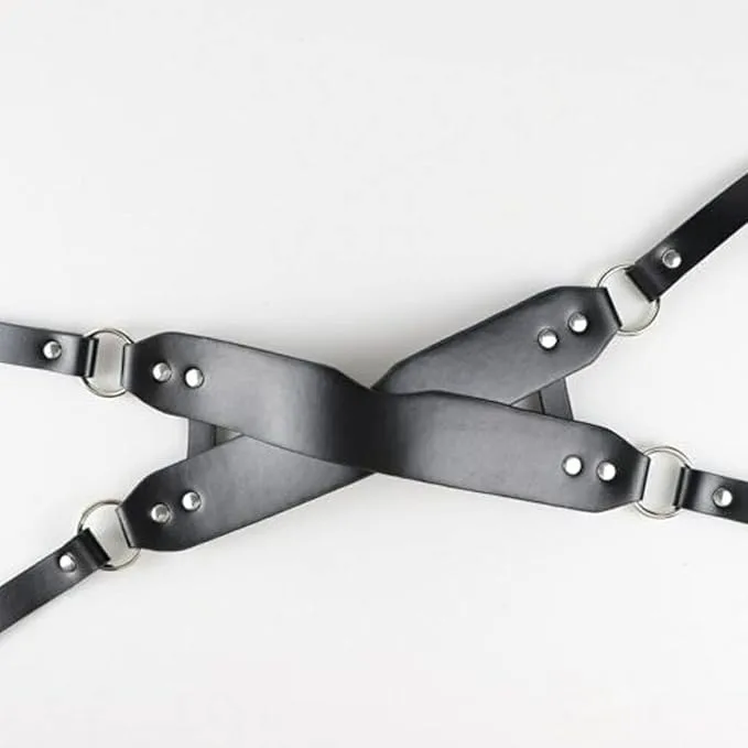 Black Faux Leather Eye Mask ( K0229 )