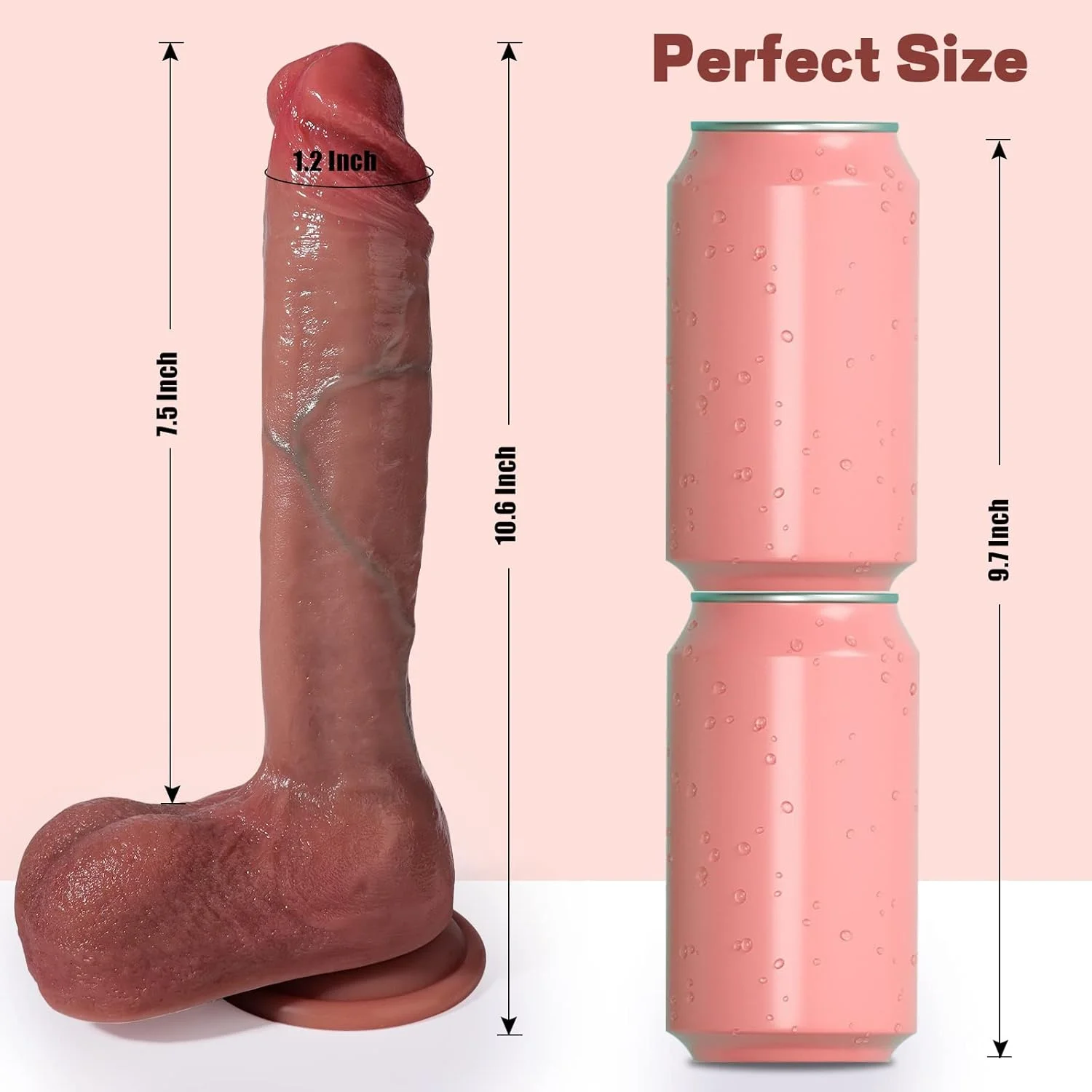 Ultra Realistic Dual-Layer Silicone Dildo - Deep Red ( D0718 )